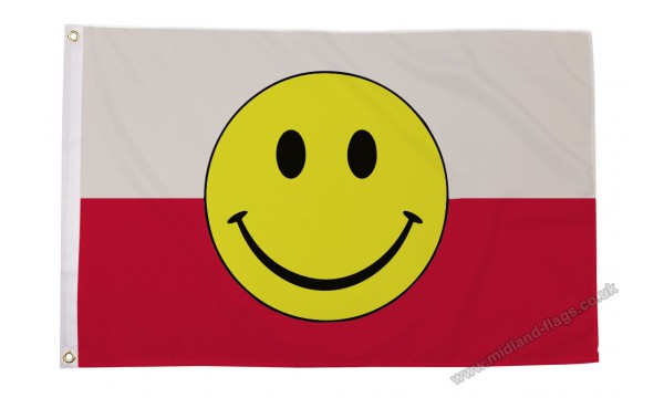 Poland Smiley Face 5ft x 3ft Flag - CLEARANCE